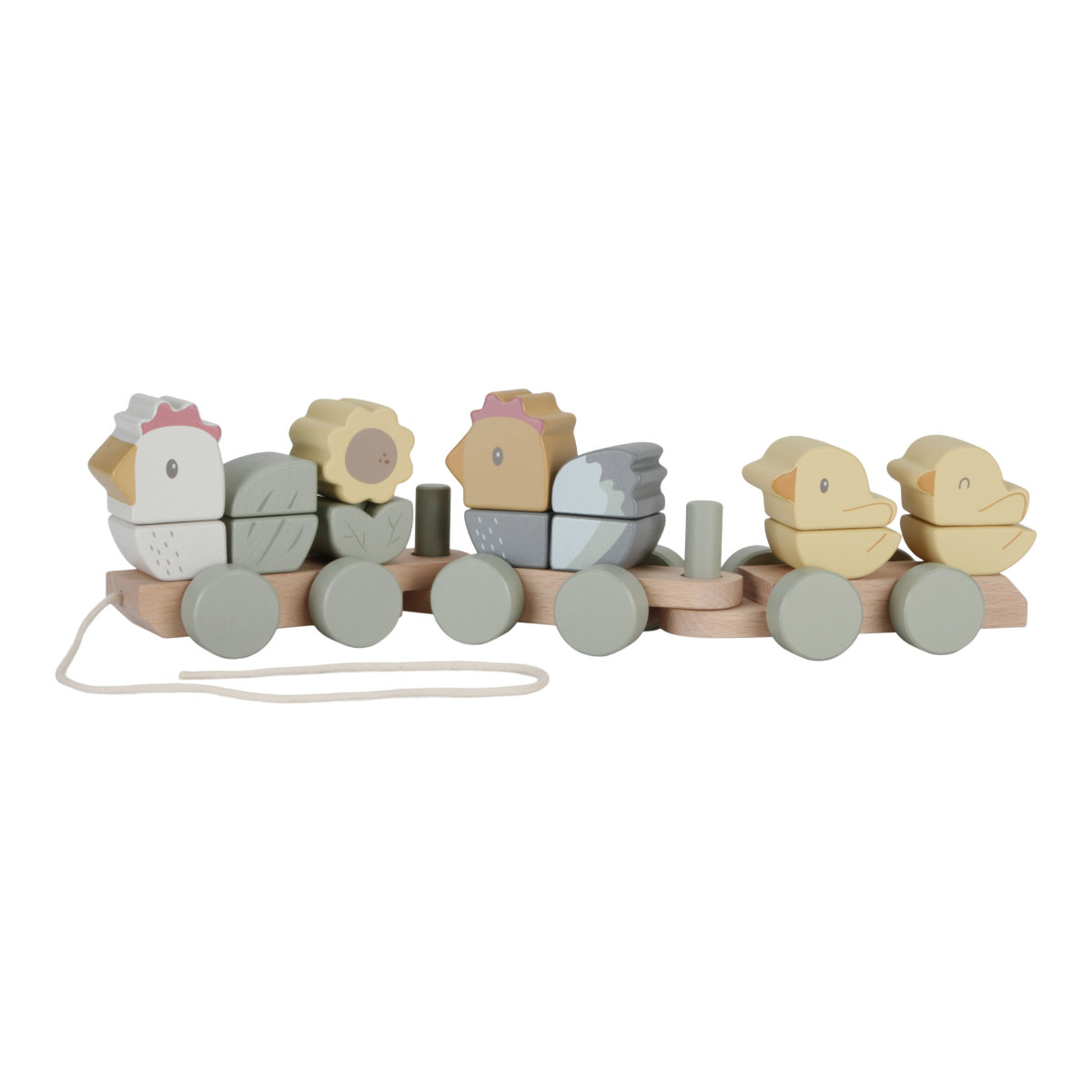 Little Dutch Nachzieh-Holzzug mit Steckformen