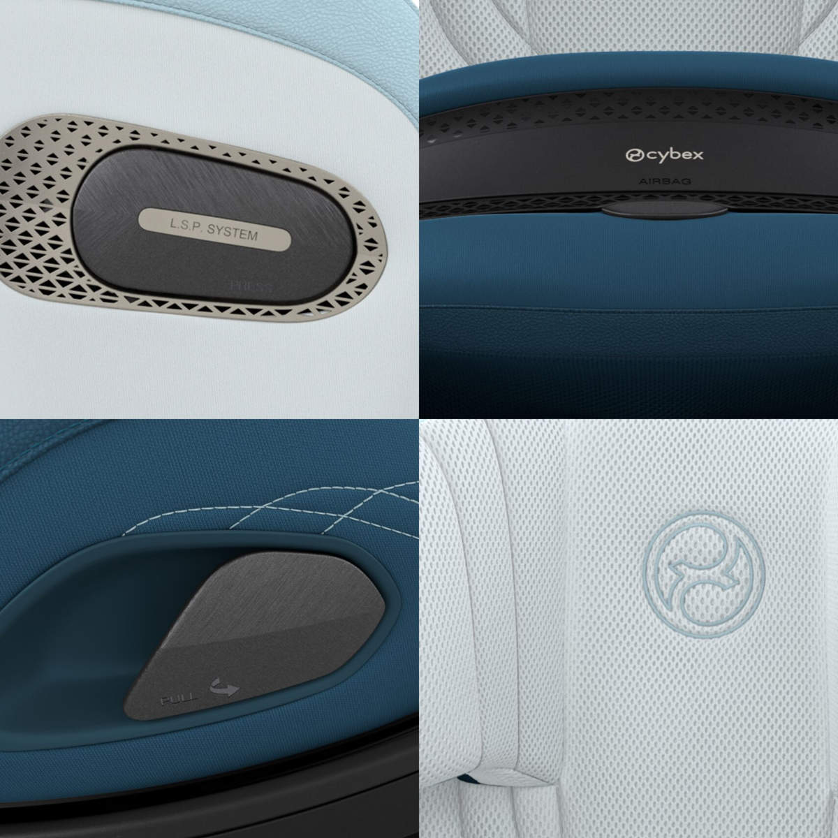 Cybex Anoris Si Airbag i-Size Kindersitz (15 Monate–7 Jahre) mit integrierter Basisstation