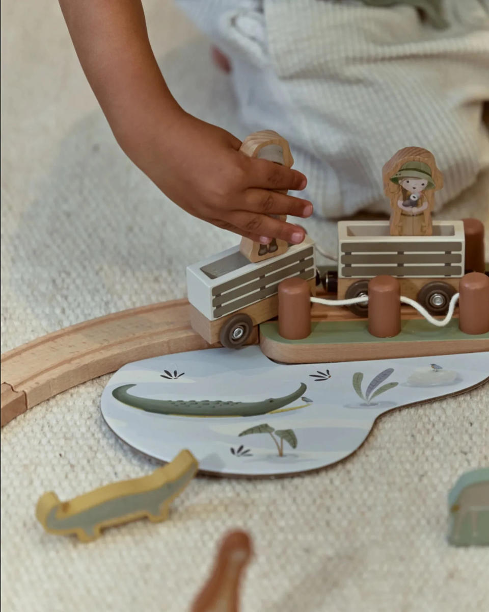 Little Dutch Eisenbahnschienen aus Holz - Safari Friends FSC