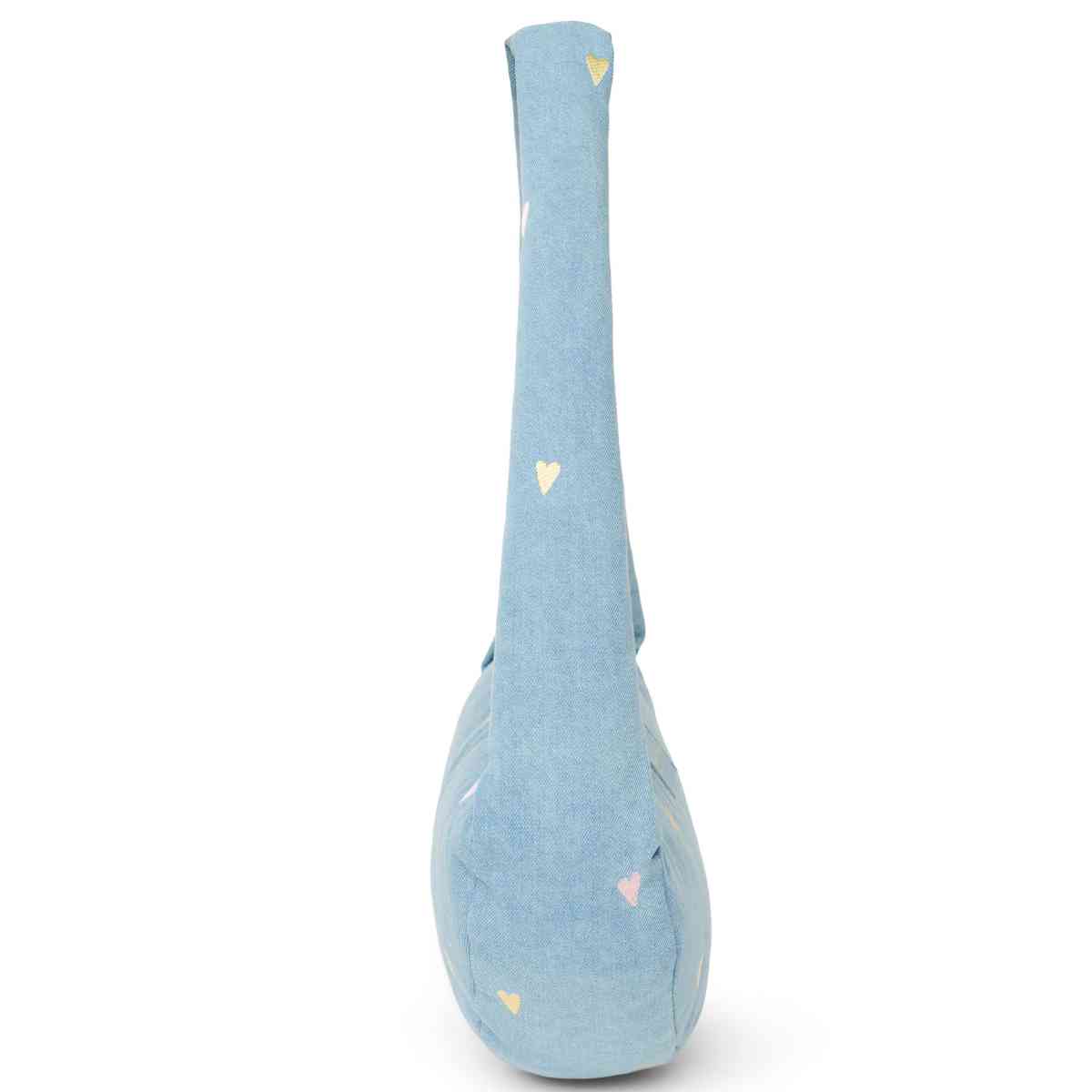 Plüsch Schwan in Blau mit Herzmuster - Rückansicht
