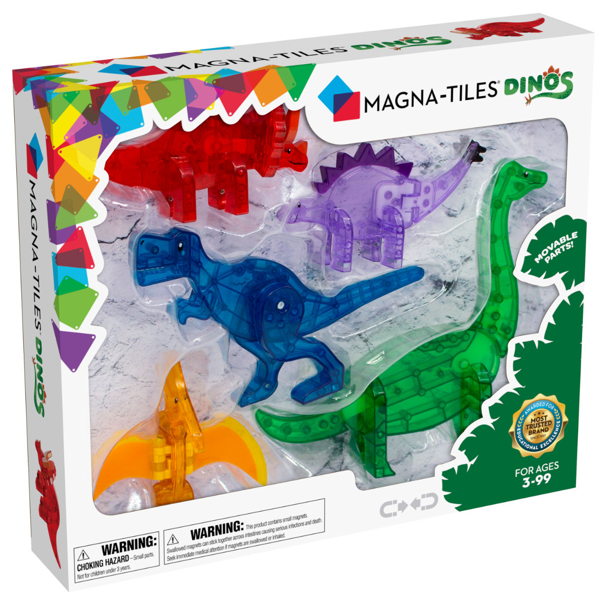 Magna-Tiles Dinosaurier – 5 Teile