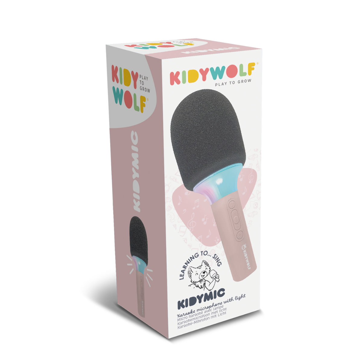 Kidywolf Kidymic – Kabelloses Karaoke Mikrofon mit bunten LED-Lichtern