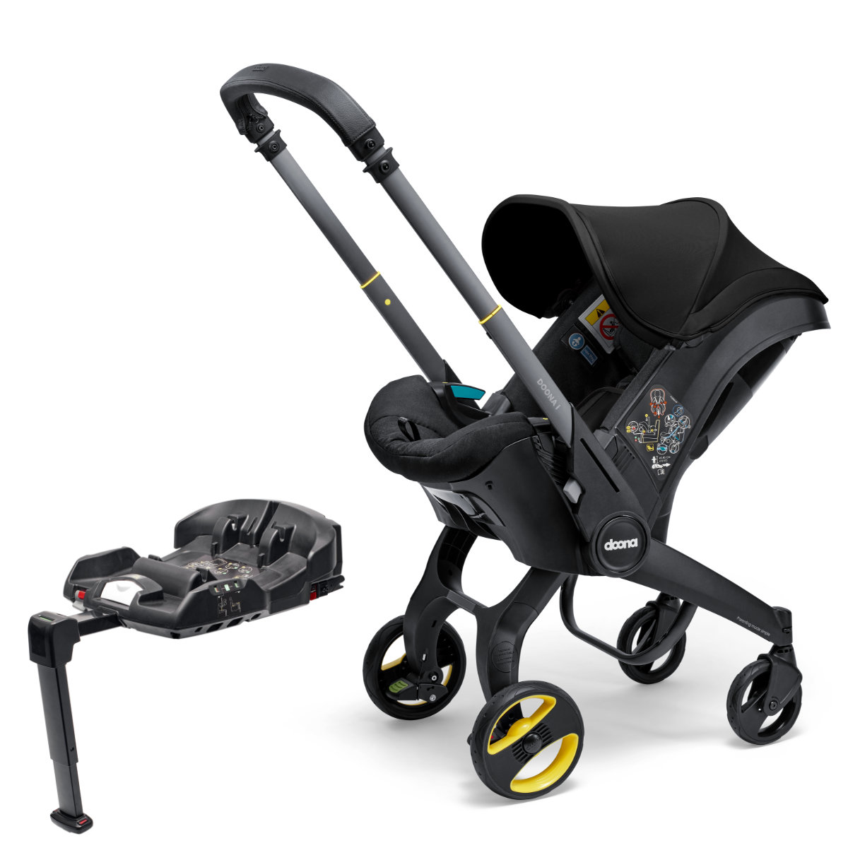 Doona i Babyschale/Buggy inkl. Doona i Isofix-Basis