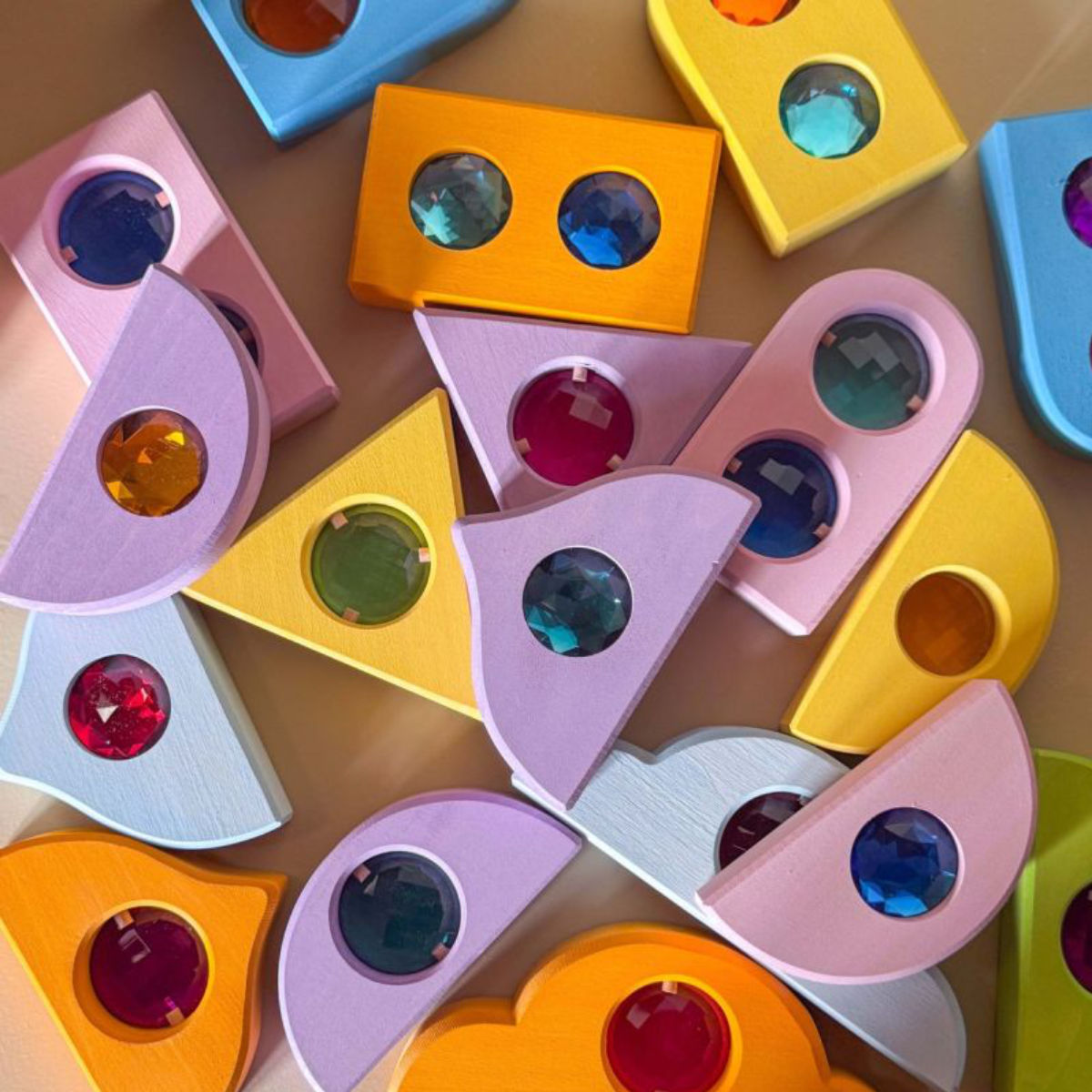 Bauspiel Märchenfenstern Pastell 12-teilig