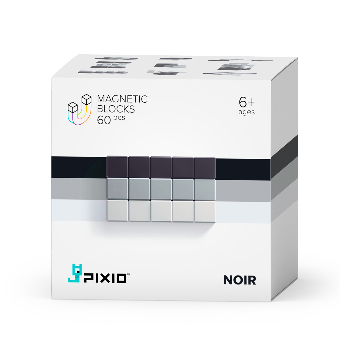 PIXIO Magnetische Bausteinwürfel Abstract Noir 60 Stk