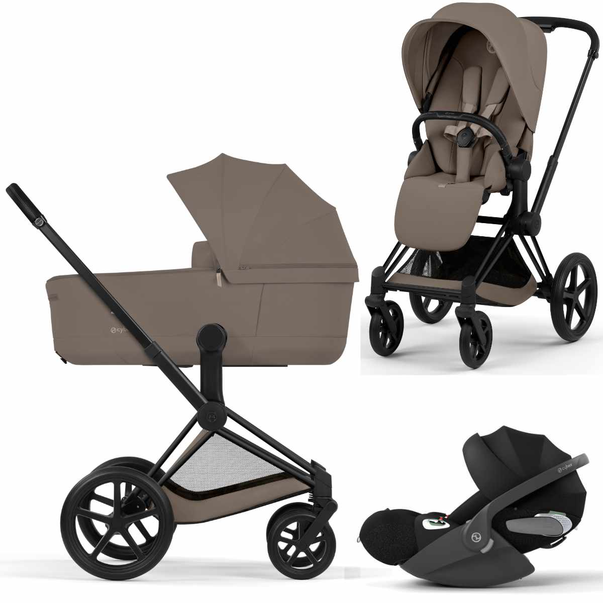 Cybex Priam 5 Comfort Kombikinderwagen Set 3 in 1 inkl. Cloud T i-Size Babyschale