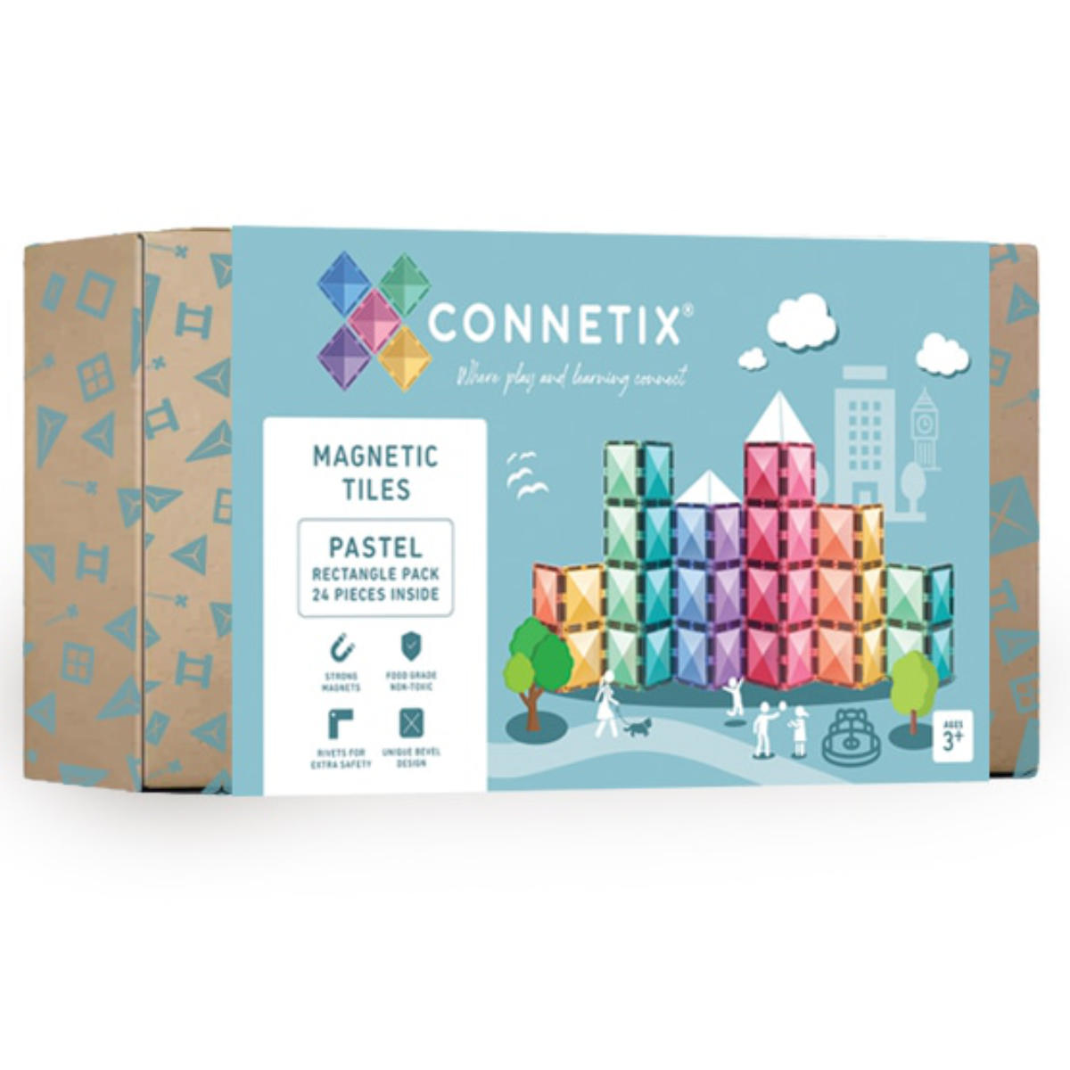 Connetix Magnetbausteine Pastel Rectangle - 24 Teile