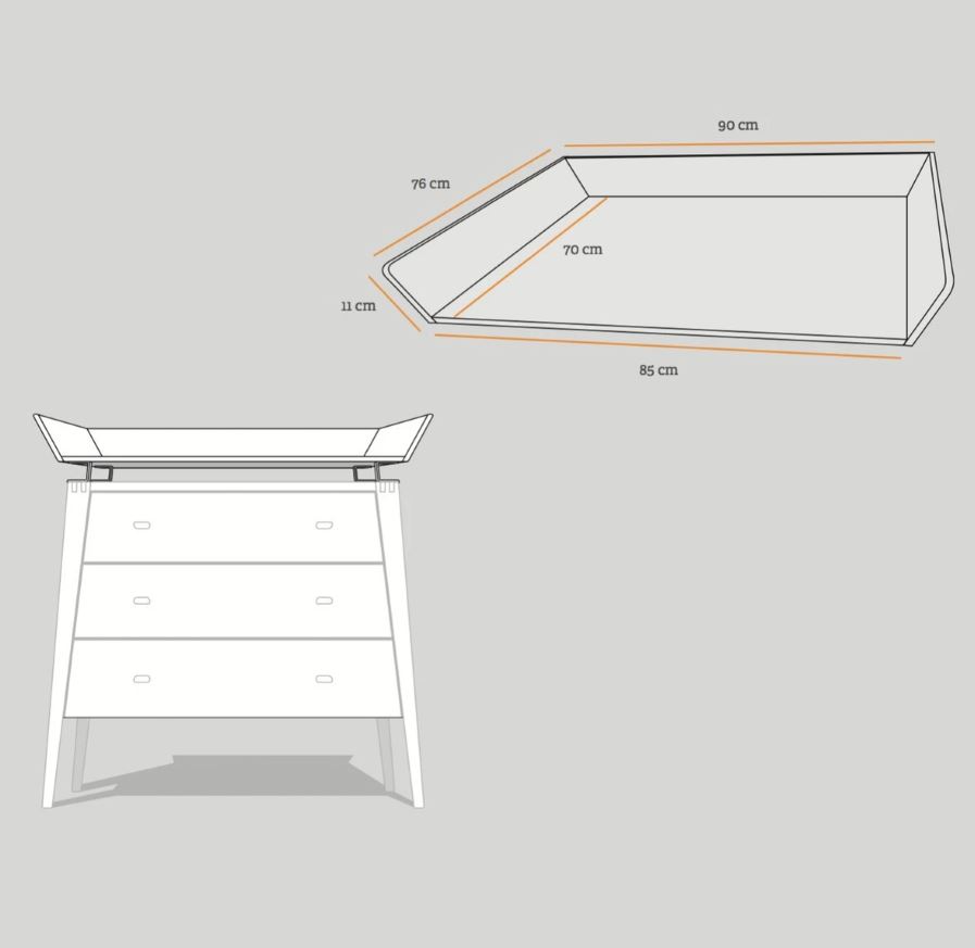 Leander Linea Wickelaufsatz für Kommode