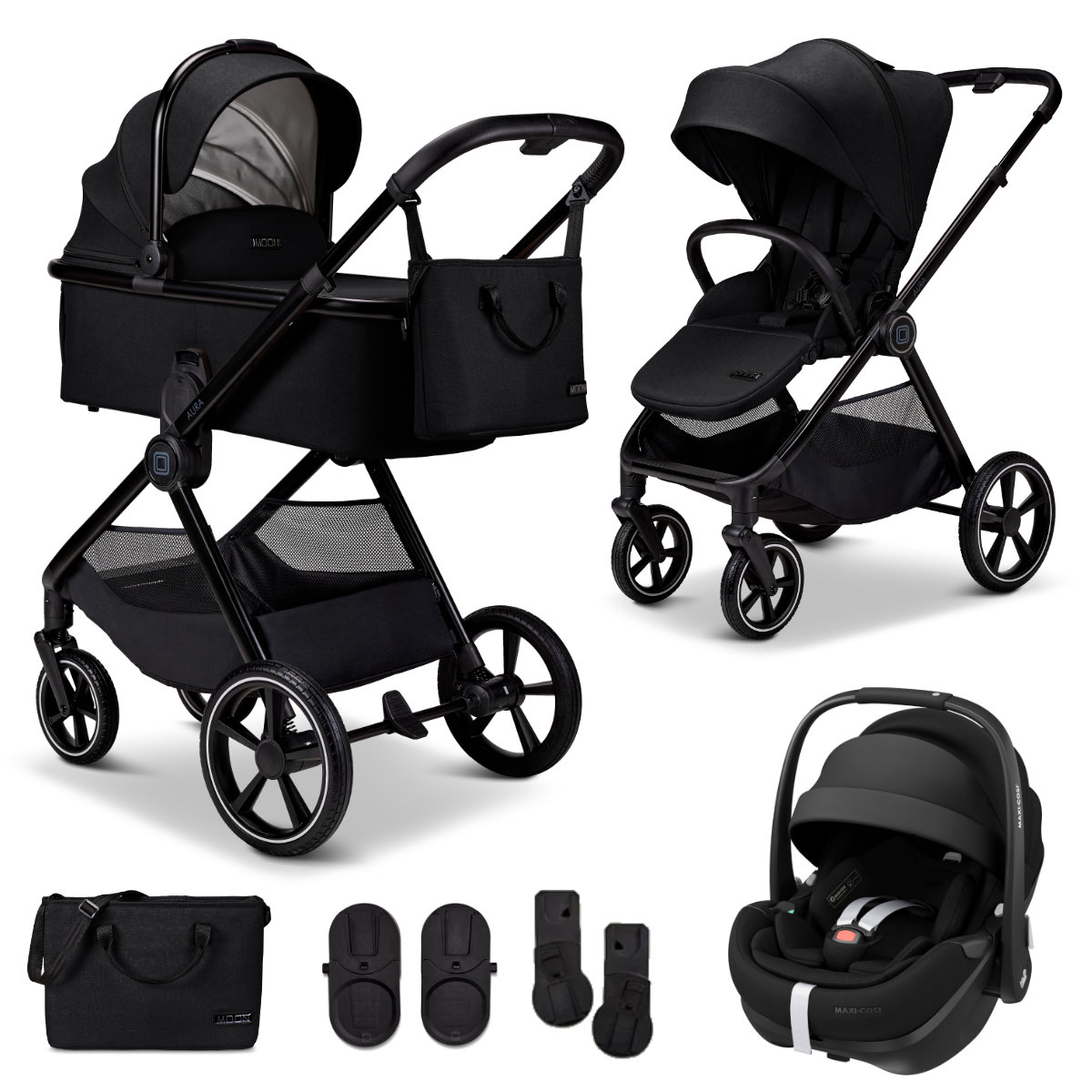 Moon Aura Kinderwagen Set 3 in 1 inkl. Maxi Cosi Pebble 360 Pro² 2026