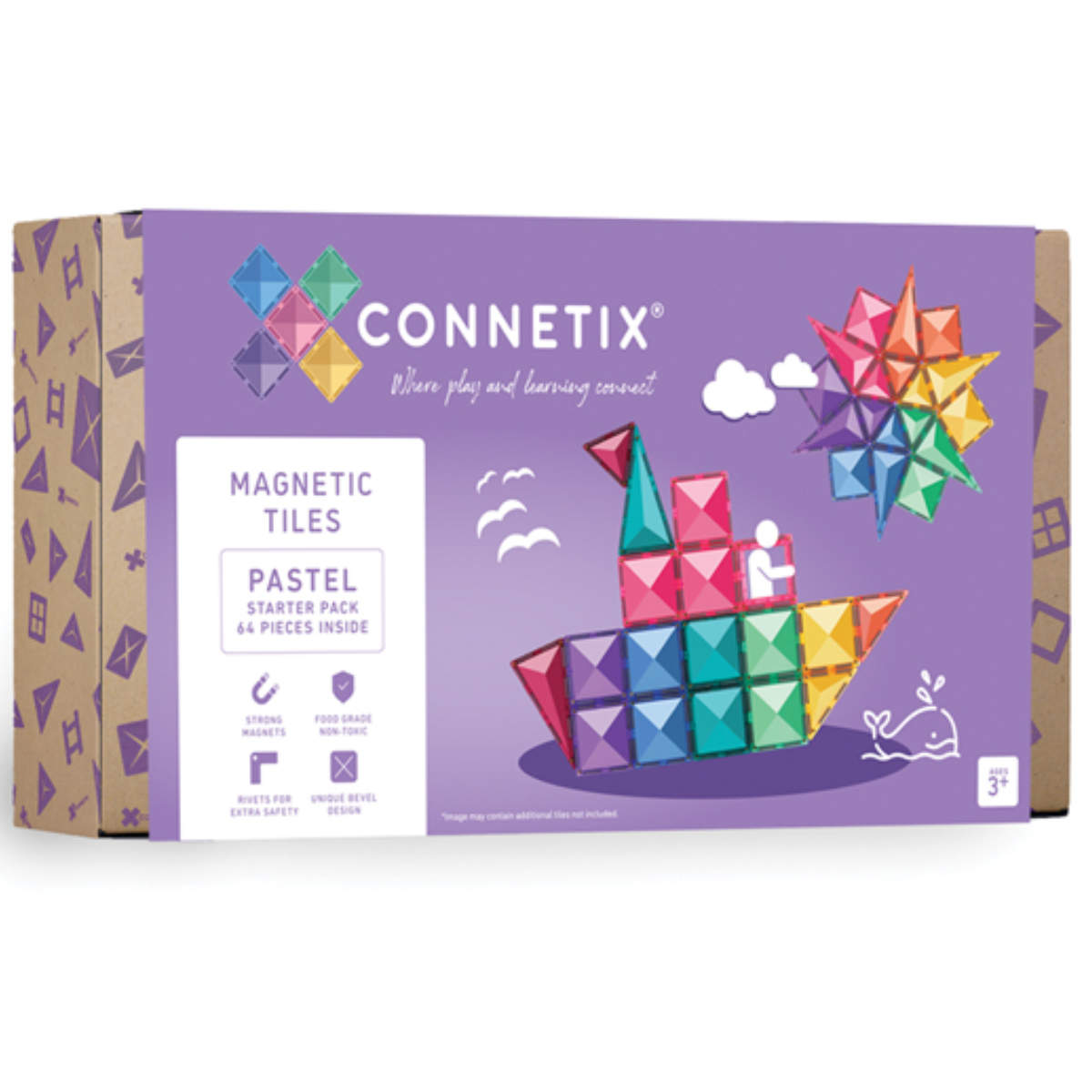 Connetix Magnetbausteine Pastel Starter Pack - 64 Teile