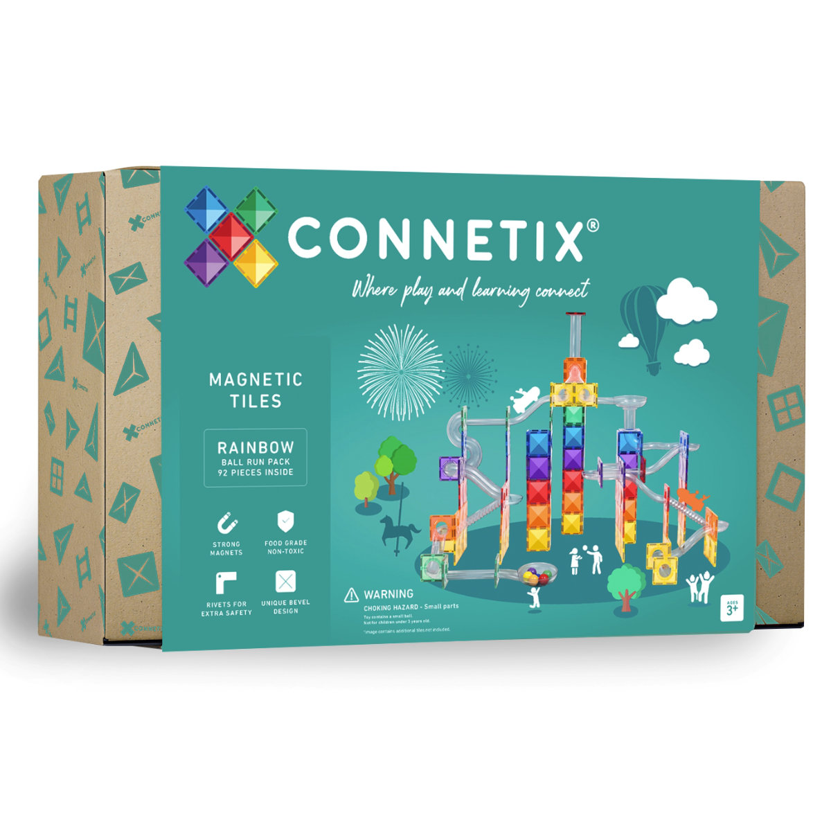 Connetix Kugelbahn Ball Run Rainbow - 92 Teile