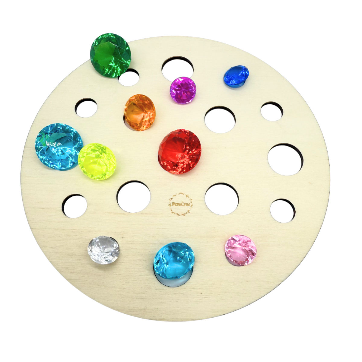 Momscrew Set Aktivitätsbrett Diamantenkarussell + 17 Diamanten (20–30 mm)