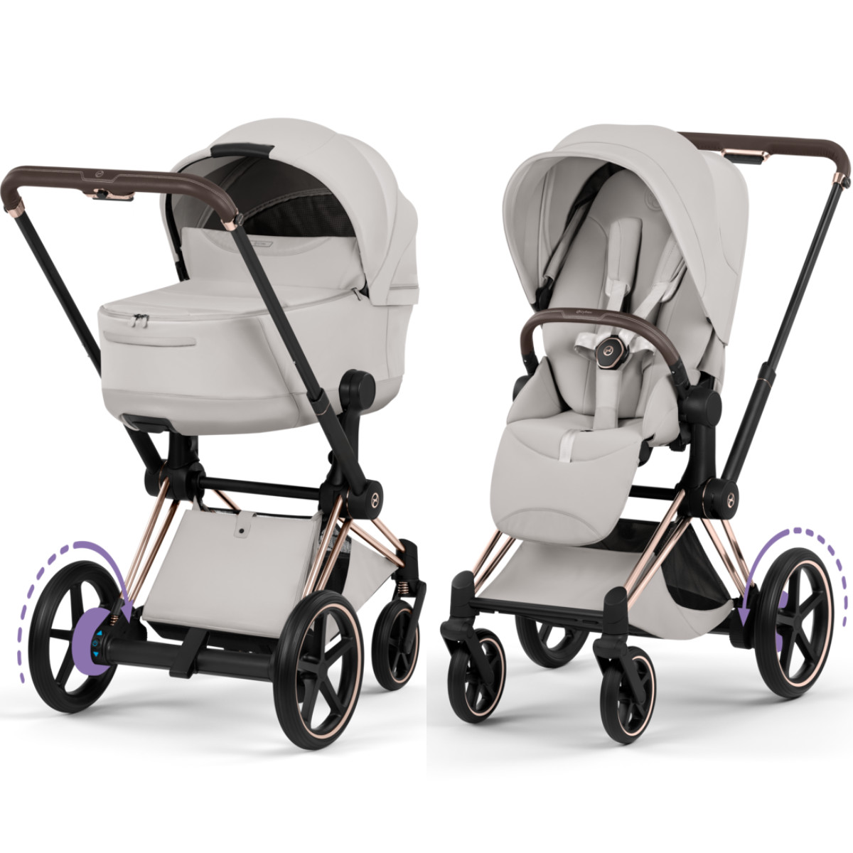 Cybex E-Priam 5 Style Kinderwagen Set 3 in 1 inkl. Cloud T i-Size Babyschale