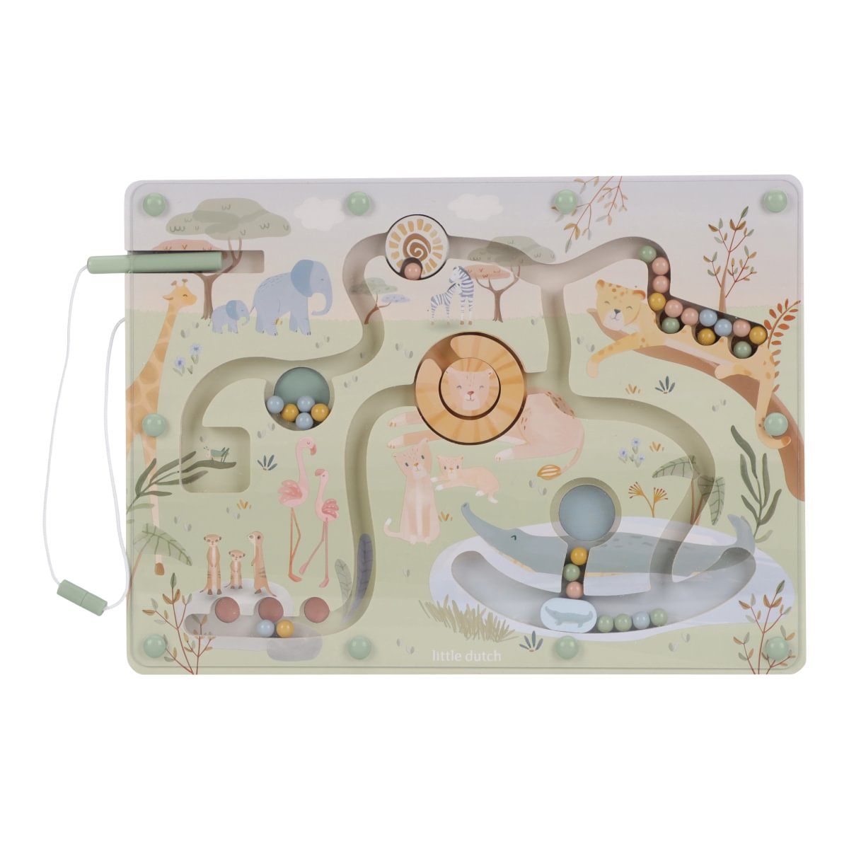 Little Dutch Magnet-Labyrinth aus Holz – Safari Friends FSC