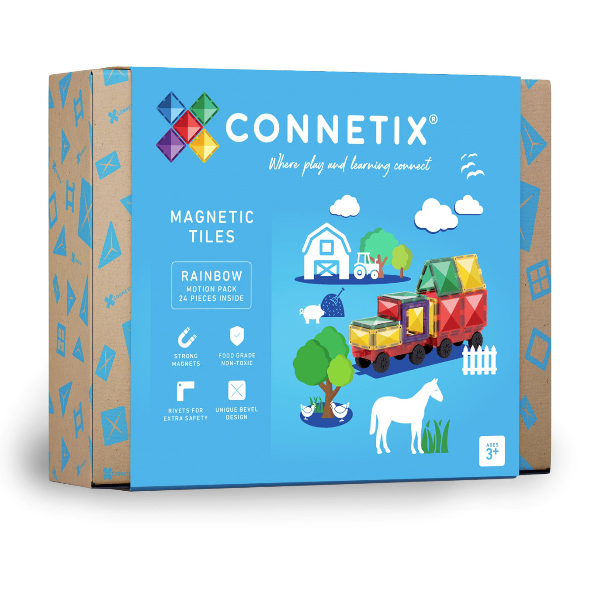 Connetix Magnetbausteine Rainbow - 24 Teile - Motion Pack