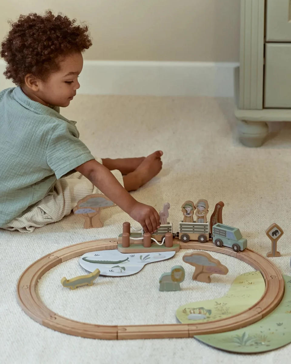 Little Dutch Eisenbahnschienen aus Holz - Safari Friends FSC