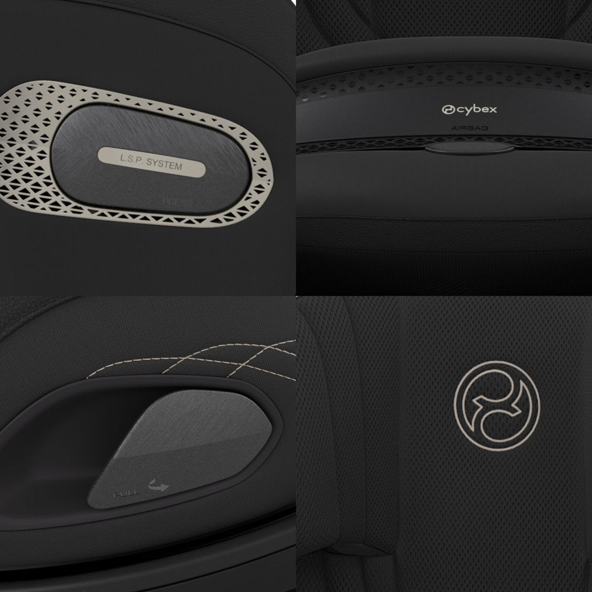 Cybex Anoris Si Airbag i-Size Kindersitz (15 Monate–7 Jahre) mit integrierter Basisstation