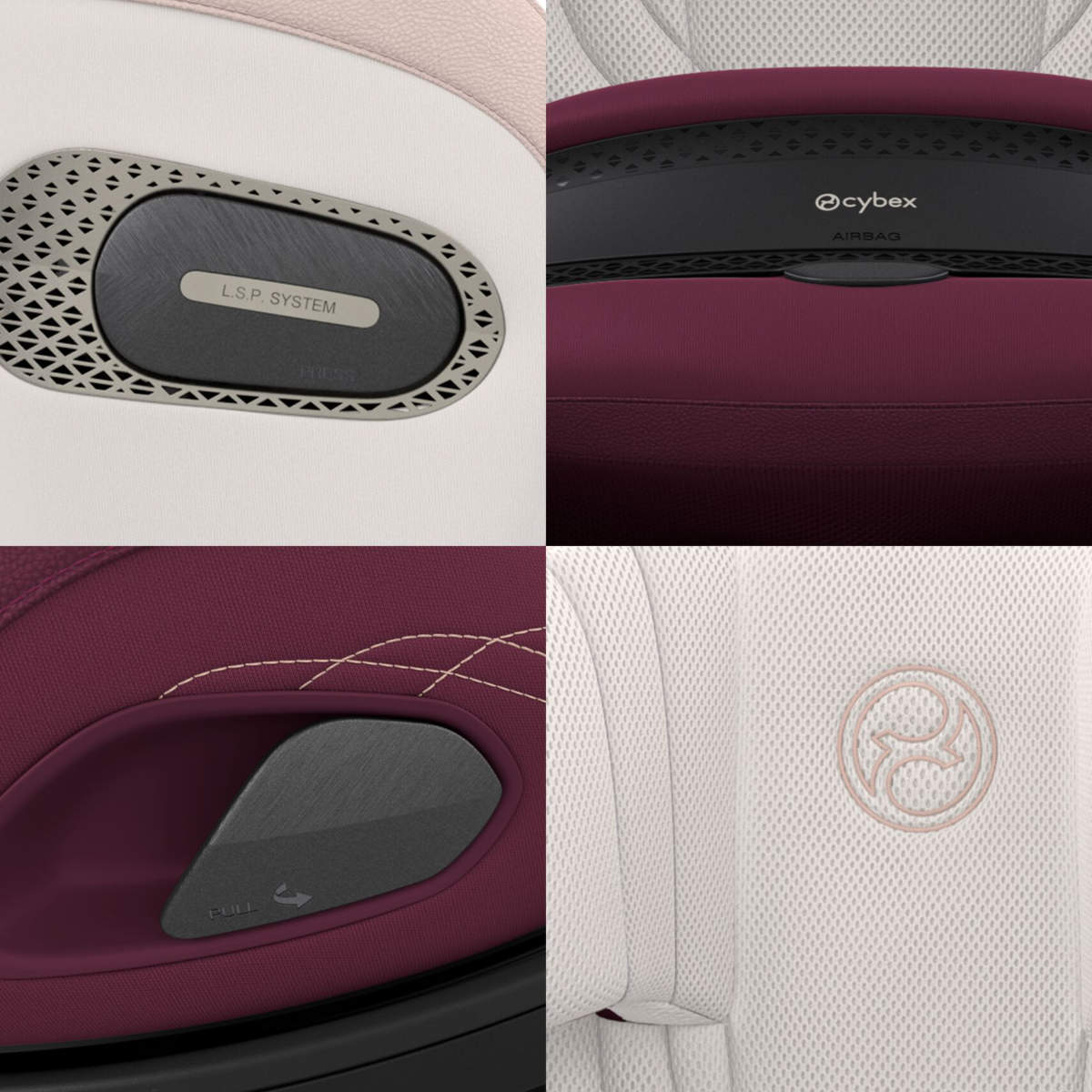 Cybex Anoris Si Airbag i-Size Kindersitz (15 Monate–7 Jahre) mit integrierter Basisstation