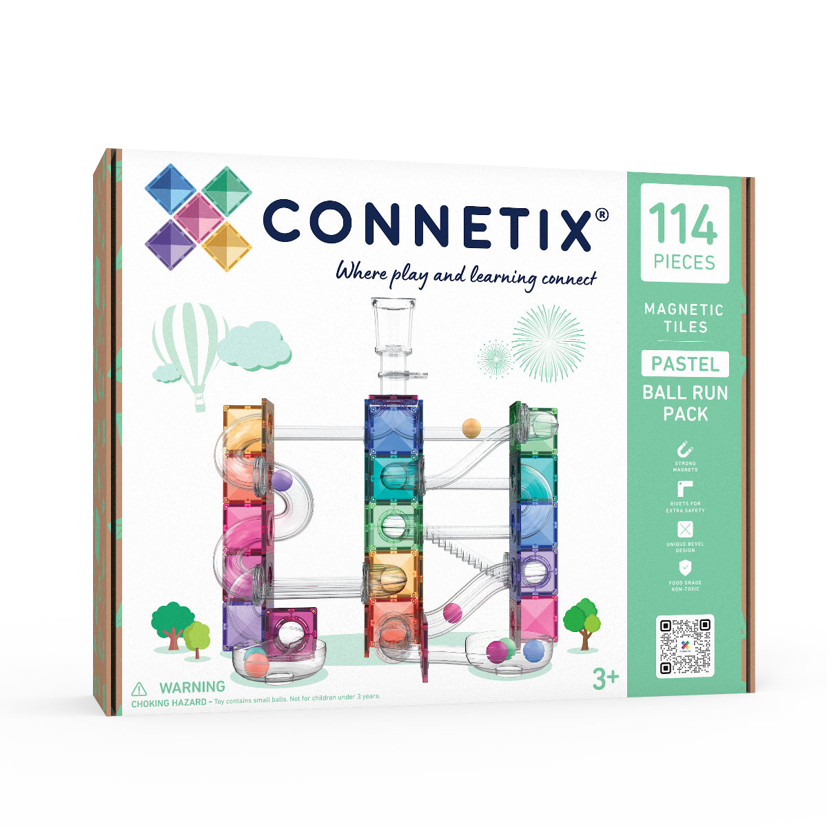 Connetix Magnetische Kugelbahn Pastel Ball Run Pack – 114 Teile