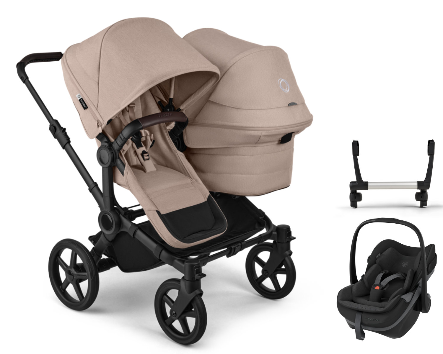 Bugaboo Donkey 6 Kombi Kinderwagen in Beige - schräge Ansicht