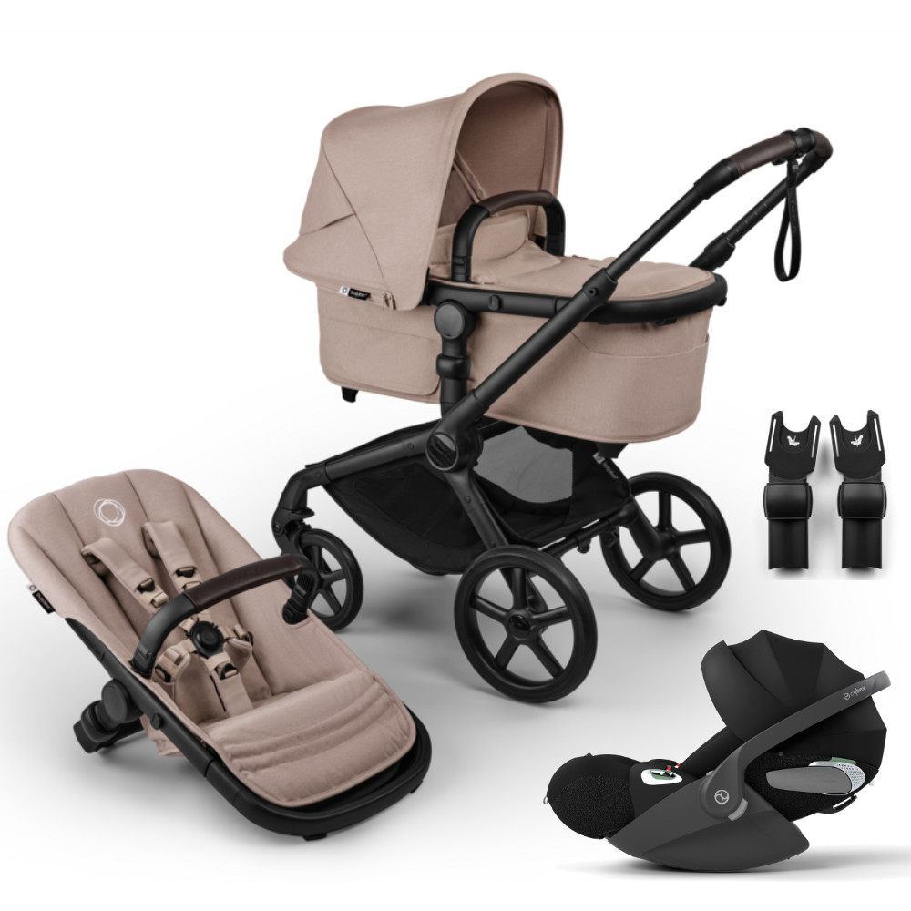 Bugaboo Kinderwagen Set in Beige - schräge Ansicht