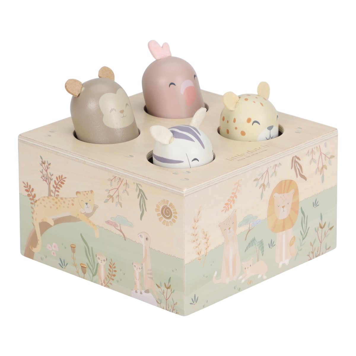 Little Dutch Pop-up-Spiel aus Holz – Safari Friends FSC