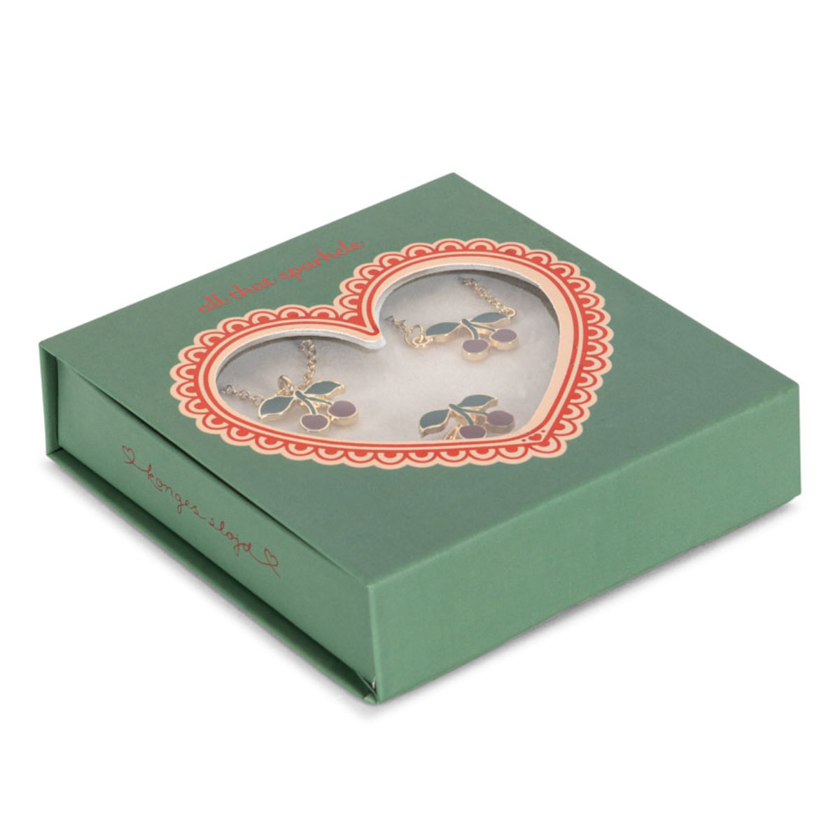 Konges Sløjd Cherry Schmuckset – Kette, Armband & Ring