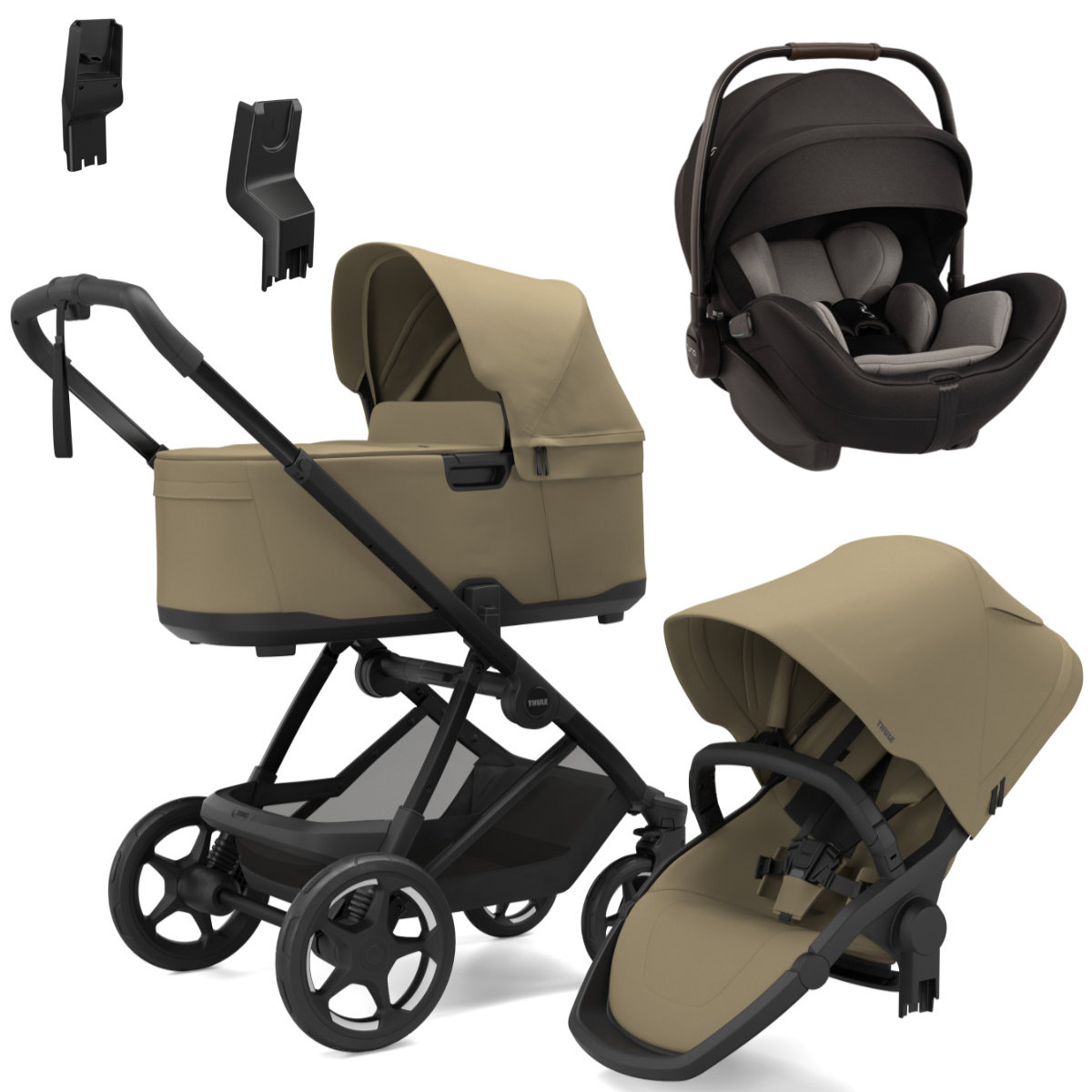 Thule Charm Kinderwagen Set 3 in 1 inkl. Nuna Arra Flex i-Size Babyschale