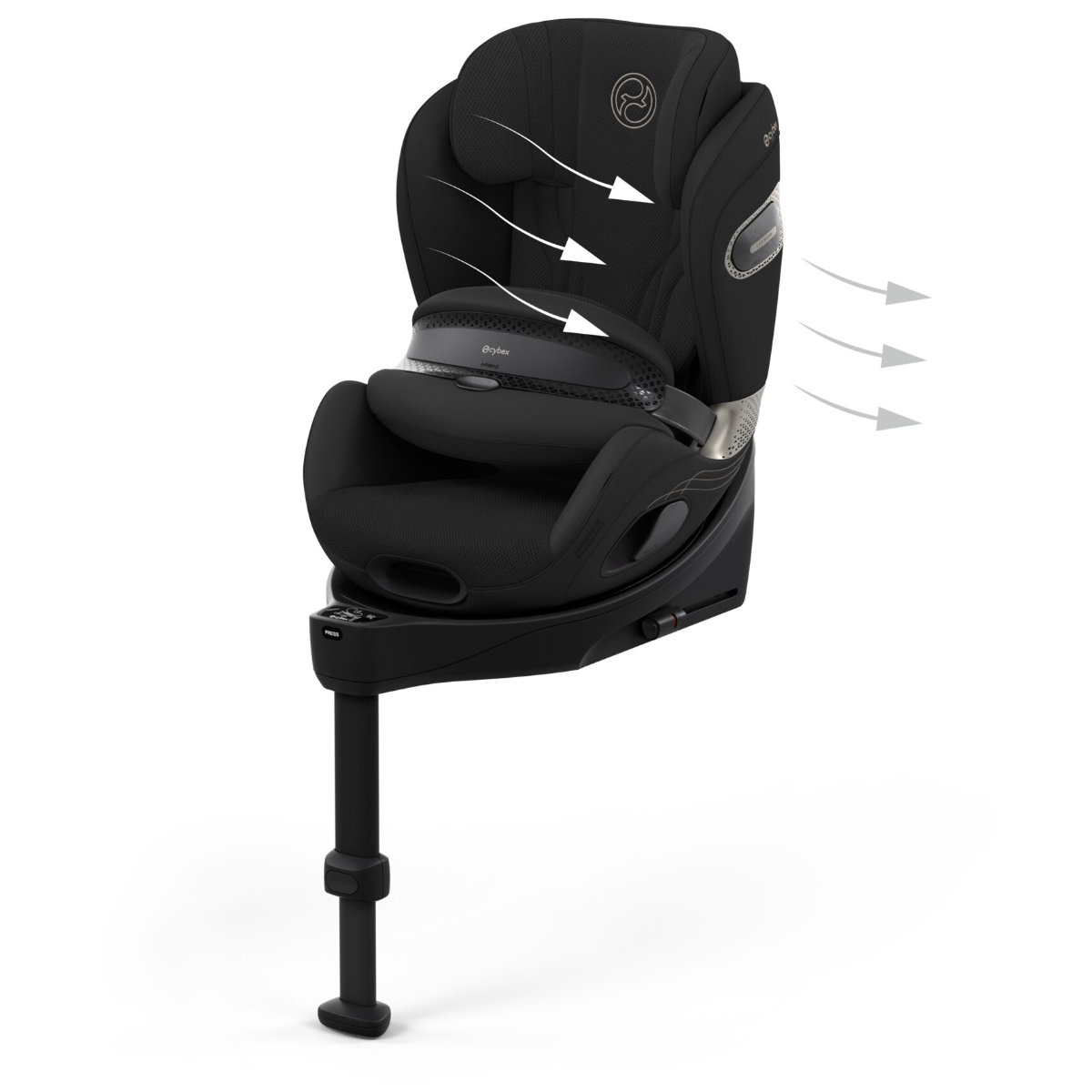 Cybex Anoris Si Airbag i-Size Kindersitz (15 Monate–7 Jahre) mit integrierter Basisstation