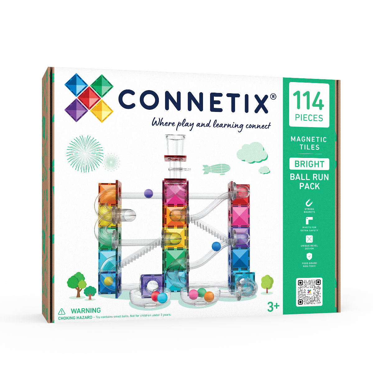 Connetix Magnetbausteine Bright Creative Ball Run Bundle – 218 Teile