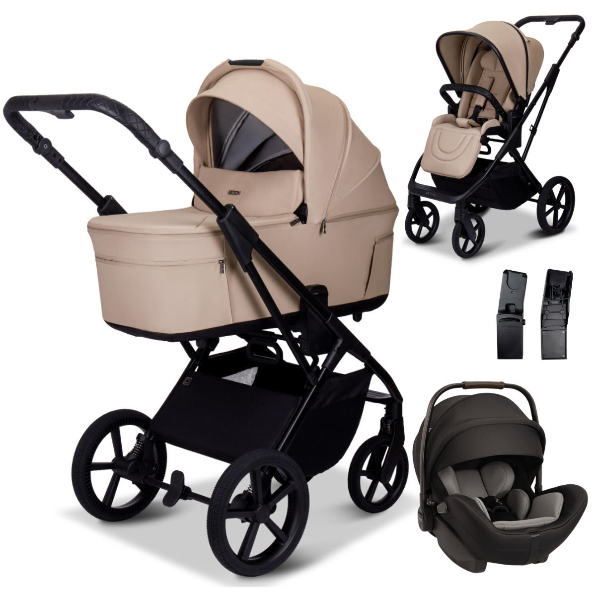 Moon Ciao Fold Kinderwagen Set 3 in 1 mit Nuna ARRA Flex i-Size Babyschale