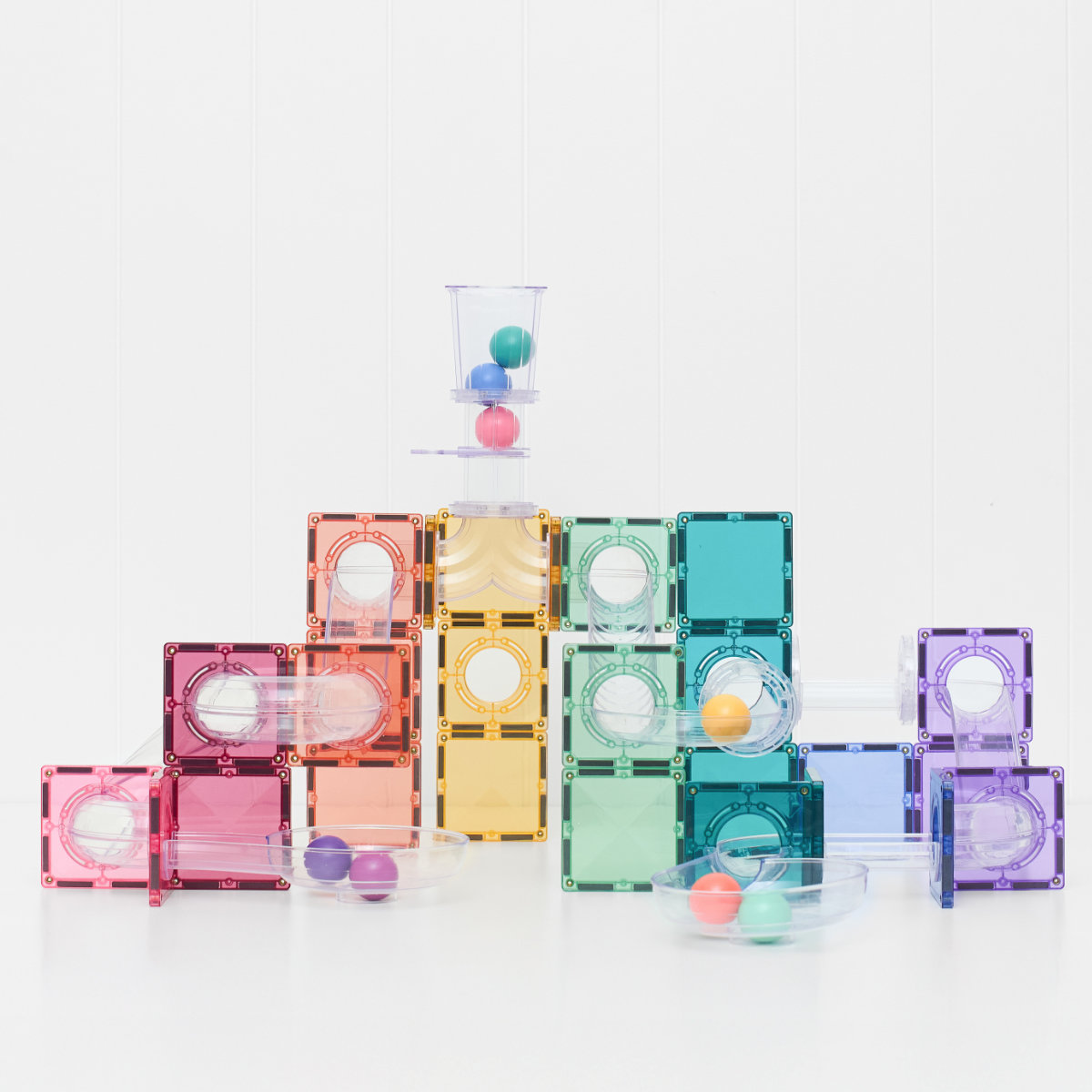 Connetix Magnetbausteine Pastel Mega Ball Run Bundle – 316 Teile