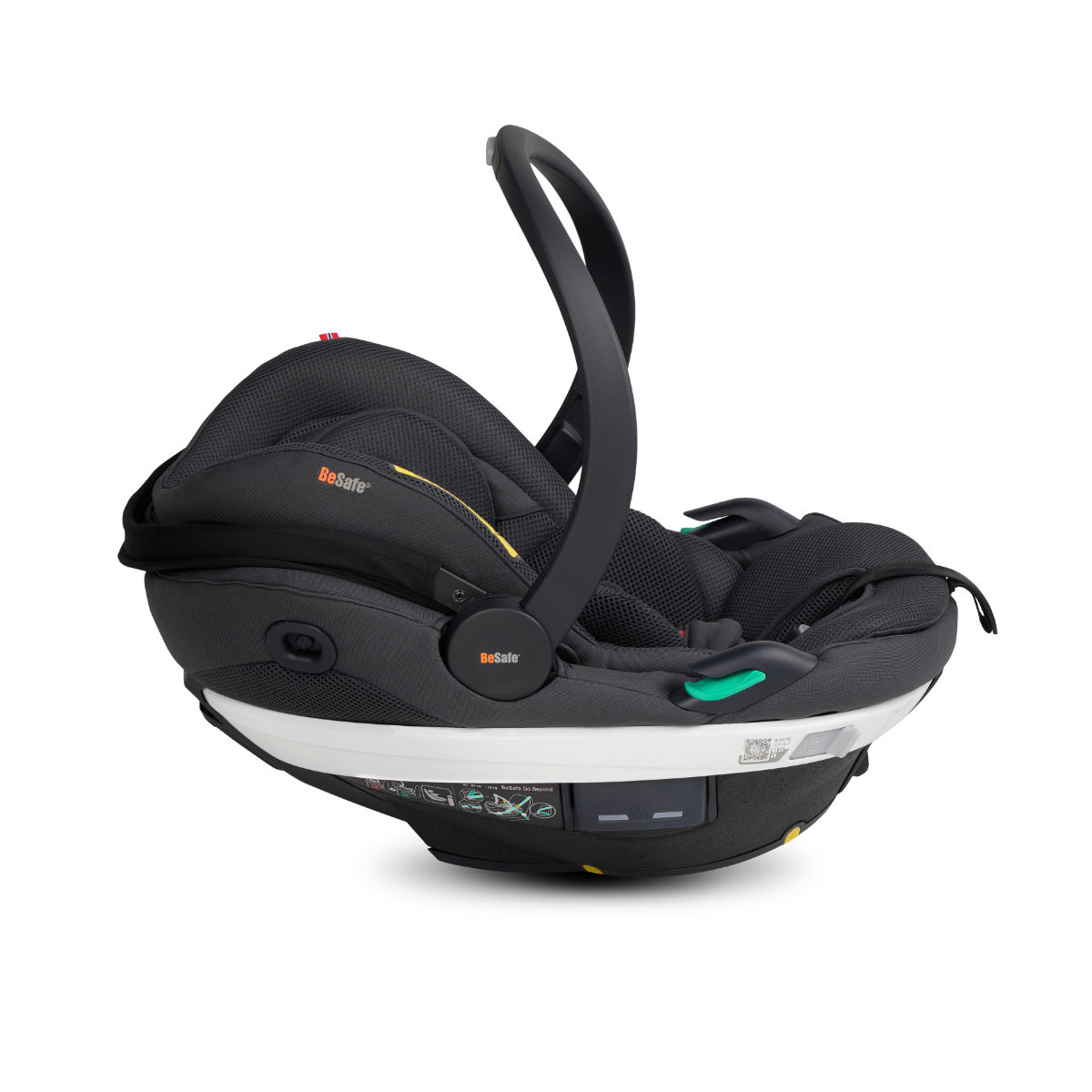 BeSafe Go Beyond i-Size Babyschale in Anthrazit - Seitenansicht