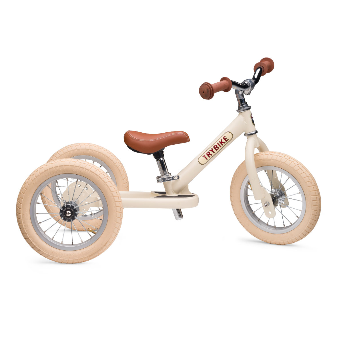 Trybike Dreirad in Creme - Seitenansicht