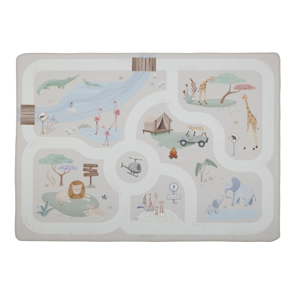Little Dutch Spielteppich für Autos - Safari Friends
