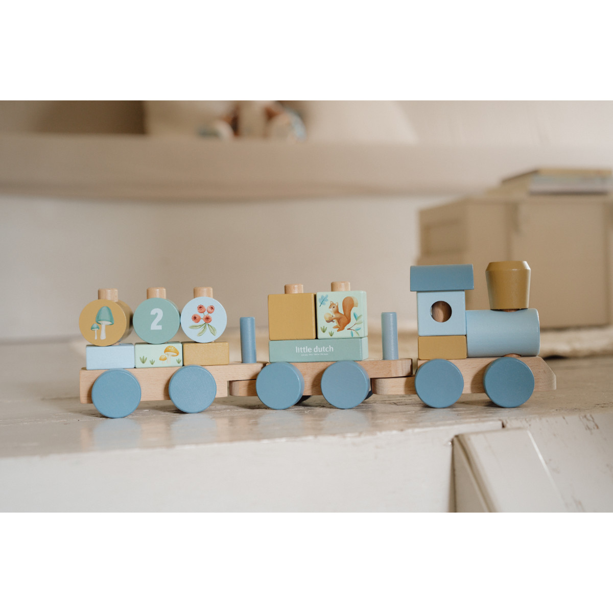 Little Dutch Holz Eisenbahn mit Steck-Formen FSC