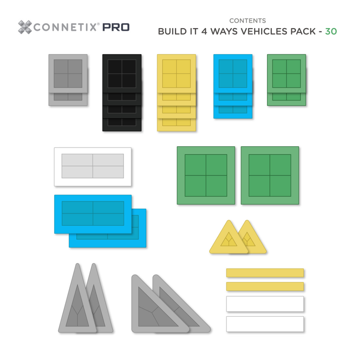 Connetix PRO Vehicles Pack – Magnetbausteine – 30 Teile