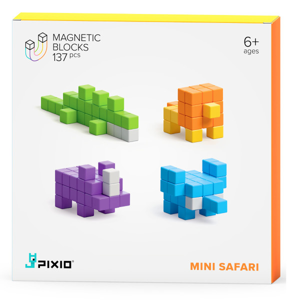 PIXIO Magnetische Bausteinwürfel Mini Safari 137 Stk