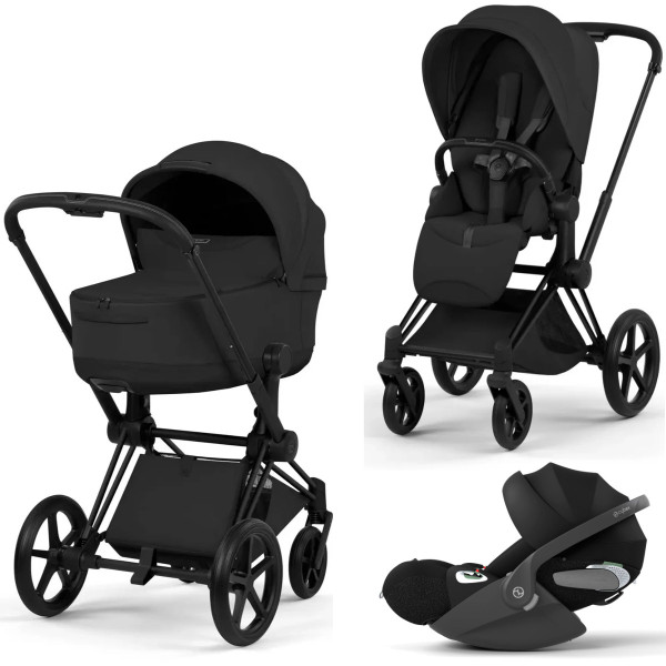 Cybex Priam 5 Style Kombikinderwagen Set 3 in 1 inkl. Cloud T i-Size Babyschale – Premium Travelsystem
