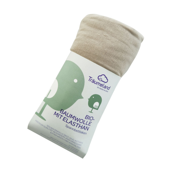Träumeland Spannbetttuch Bio-Baumwolle mit Elasthan 40 x 90 cm