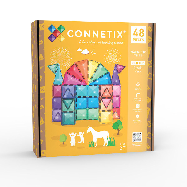 Connetix Magnetbausteine Glitzer-Schloss Set – 48 Teile