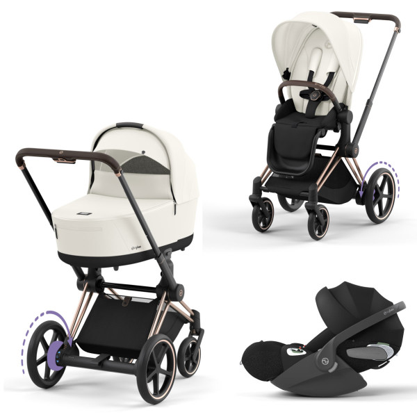 Cybex e-Priam Kinderwagen Set 3 in 1 inkl. Cloud T i Size Babyschale