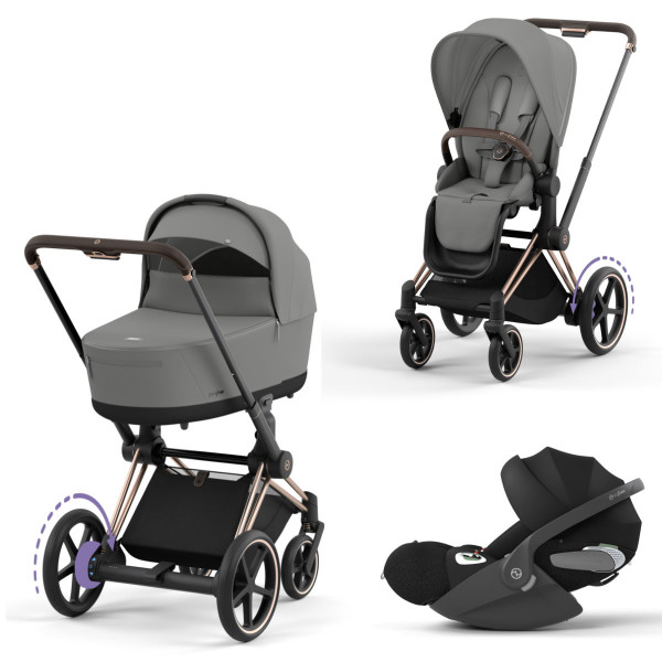 Cybex e-Priam Kinderwagen Set 3 in 1 inkl. Cloud T i Size Babyschale