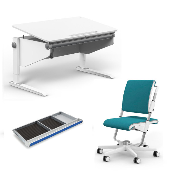 Moll Winner Schreibtisch 2025 Comfort + Scooter Drehstuhl + Riesenschublade