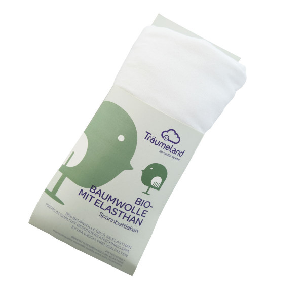 Träumeland Spannbetttuch Bio-Baumwolle mit Elasthan 40 x 90 cm
