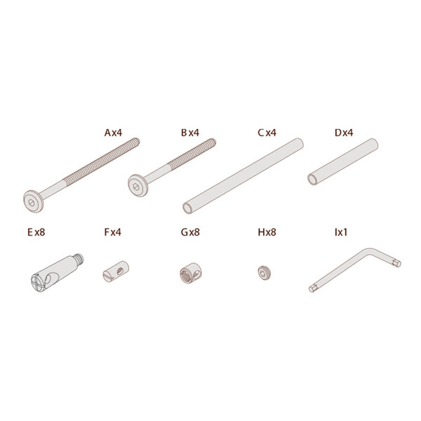 Leander Schraubensatz für Linea Wickeltisch