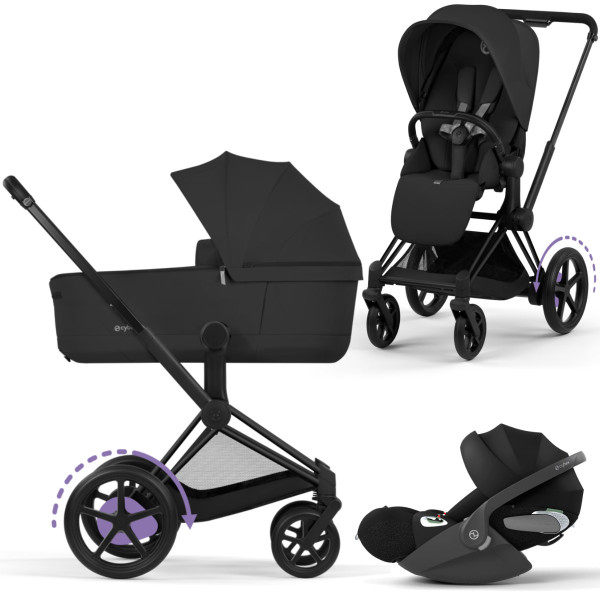 Cybex e-Priam 5 Comfort Kombikinderwagen Set 3 in 1 inkl. Cloud T i-Size Babyschale