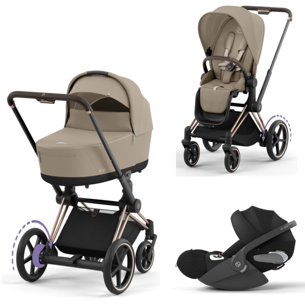 Cybex e-Priam Kinderwagen Set 3 in 1 inkl. Cloud T i Size Babyschale