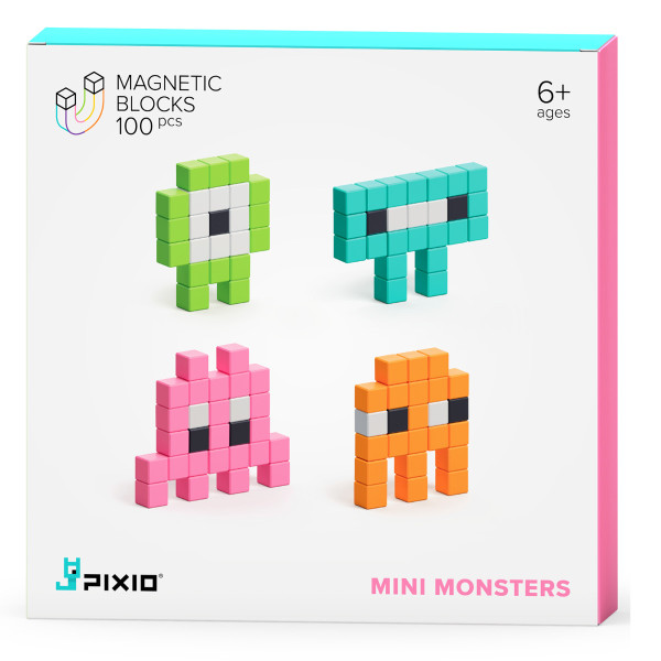 PIXIO Magnetische Bausteinwürfel Mini Monsters 100 Stk