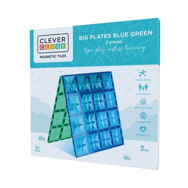 Cleverclixx Große Grundplatten Blau & Grün – 2 Magnetplatten